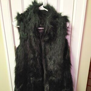 Black Faux Fur Vest